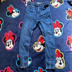 ASOS high rise dark blue jeans